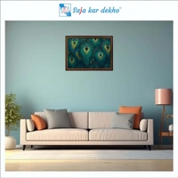 SAJA KAR DEKHO The Peacock Wings High Quality Weather Resistant HD Wall Frame | 18 x 12 inch | - 18 X 12 inch