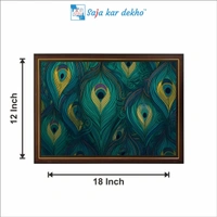 SAJA KAR DEKHO The Peacock Wings High Quality Weather Resistant HD Wall Frame | 18 x 12 inch | - 18 X 12 inch