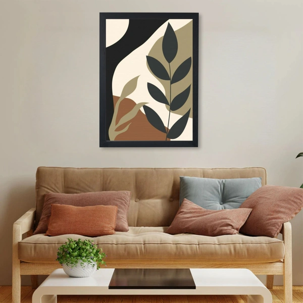 SAJA KAR DEKHO Abstract Floral Organic Flower High Quality Weather Resistant HD Wall Frame | 18 x 12 inch | - 18 X 12 inch