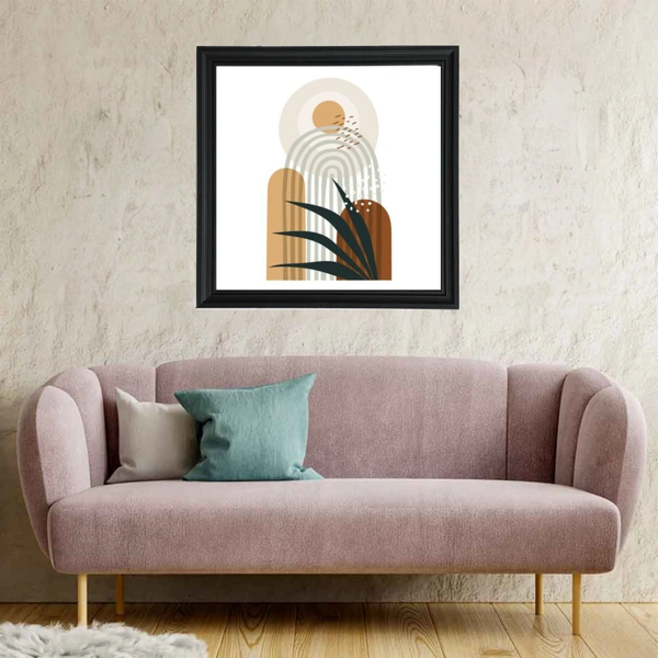 SAJA KAR DEKHO Flat Design In Flower Art High Quality Weather Resistant HD Wall Frame | 20 x 20 inch | - 20 X 20 inch