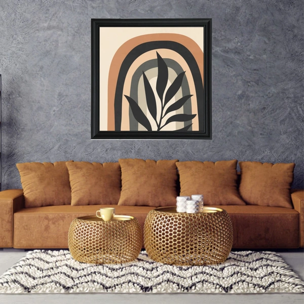 SAJA KAR DEKHO The Leaves Abstract Nature Art High Quality Weather Resistant HD Wall Frame | 20 x 20 inch | - 20 X 20 inch