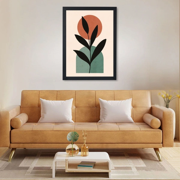 SAJA KAR DEKO The Leaves Abstract Silhouette Figure Botanical High Quality Weather Resistant HD Wall Frame | 18 x 12 inch | - 18 X 12 inch