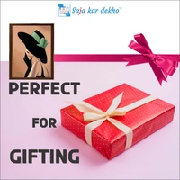 SAJA KAR DEKHO Woman With A Hat Stylish Simplicity High Quality Weather Resistant HD Wall Frame | 18 x 12 inch | - 18 X 12 inch