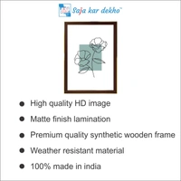 SAJA KAR DEKHO Line Flower Art High Quality Weather Resistant HD Wall Frame | 18 x 12 inch | - 18 X 12 inch