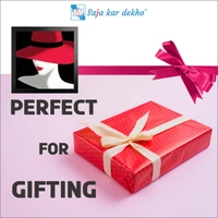 SAJA KAR DEKHO Woman In Hat With Red Lip Art High Quality Weather Resistant HD Wall Frame | 20 x 20 inch | - 20 X 20 inch