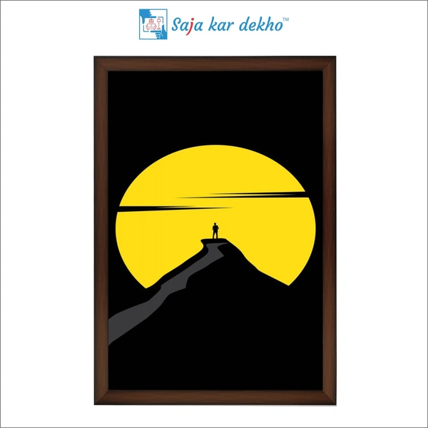SAJA KAR DEKHO The Mountain Peak High Quality Weather Resistant HD Wall Frame | 18 x 12 inch | - 18 X 12 inch