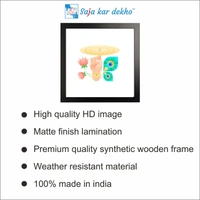 SAJA KAR DEKHO Krishna Hands Sudarshan Chakra And Lotus, Peacock Feather High Quality Weather Resistant HD Wall Frame | 20 x 20 inch | - 20 X 20 inch