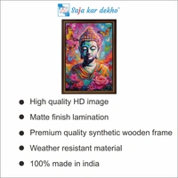 SAJA KAR DEKHO Lord Buddha High Quality Weather Resistant HD Wall Frame | 12 x 18 inch | - 12 X 18 inch