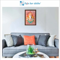 SAJA KAR DEKHO Lord Ganesh Ji High Quality Weather Resistant HD Wall Frame | 12 x 18 inch | - 12 X 18 inch