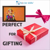 SAJA KAR DEKHO Ganesh Ji High Quality Weather Resistant HD Wall Frame | 12 x 18 inch | - 12 X 18 inch