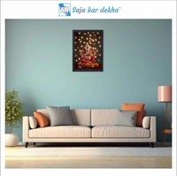SAJA KAR DEKHO Ganesh Ji High Quality Weather Resistant HD Wall Frame | 12 x 18 inch | - 12 X 18 inch