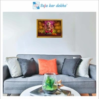 SAJA KAR DEKHO Ganesh Ji High Quality Weather Resistant HD Wall Frame | 12 x 18 inch | - 12 X 18 inch