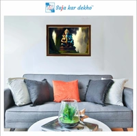 SAJA KAR DEKHO Ganesh Ji High Quality Weather Resistant HD Wall Frame | 12 x 18 inch | - 12 X 18 inch