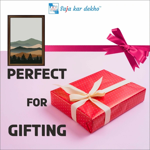 SAJA KAR DEKHO Abstract Mountain High Quality Weather Resistant HD Wall Frame | 18 x 12 inch | - 18 X 12 inch