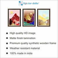 SAJA KAR DEKHO Abstract Mountain, Sunset Colorful High Quality Weather Resistant HD Wall Frame | 18 x 12 inch | - 18 X 12 inch