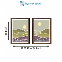 SAJA KAR DEKHO Colorful Mountain And Sun High Quality Weather Resistant HD Wall Frame | 18 x 12 inch | - 18 X 12 inch