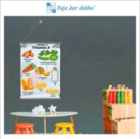 saja kar dekho VITAMIN A Wall Handing Poster For Kids | VITAMIN A With Picture High Quality Weather Resistant HD Wall Poster | 30 x 48 inch | - 30 x 48 inch