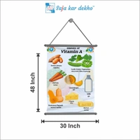 saja kar dekho VITAMIN A Wall Handing Poster For Kids | VITAMIN A With Picture High Quality Weather Resistant HD Wall Poster | 30 x 48 inch | - 30 x 48 inch