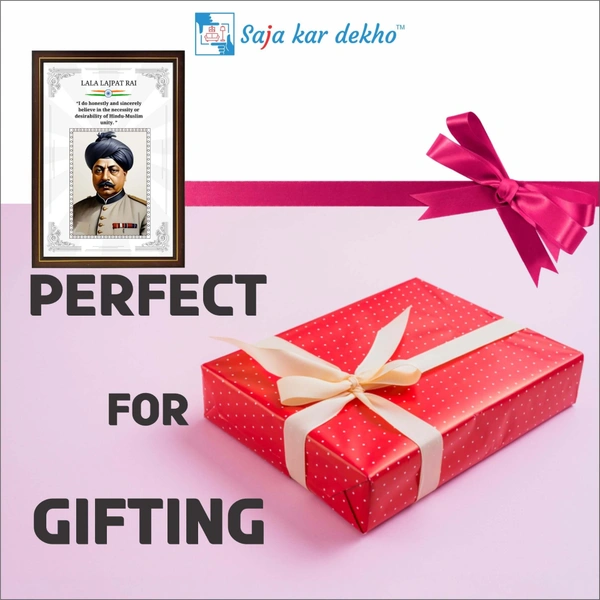 SAJA KAR DEKHO Lala Lajpat Rai Motivational Thought High Quality Weather Resistant HD Wall Frame | 18 x 12 inch | - 18 X 12 inch