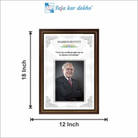 saja kar dekho Warren Buffett Motivational Thought High Quality Weather Resistant HD Wall Frame | 18 x 12 inch | - 18 x 12 inch