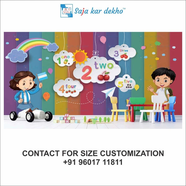 Saja kar dekho Wall Handing Wallpaper For Pre School | Picture High Quality Weather Resistant HD Wall Paper | 5 x 10 ft | - 5 x 10 ft