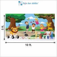 Saja kar dekho Wall Handing Wallpaper For Pre School | Picture High Quality Weather Resistant HD Wall Paper | 5 x 10 ft | - 5 x 10 ft