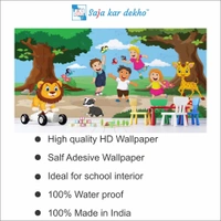 Saja kar dekho Wall Handing Wallpaper For Pre School | Picture High Quality Weather Resistant HD Wall Paper | 5 x 10 ft | - 5 x 10 ft