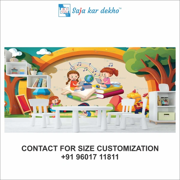 Saja kar dekho Wall Handing Wallpaper For Pre School | Picture High Quality Weather Resistant HD Wall Paper | 5 x 10 ft | - 5 x 10 ft