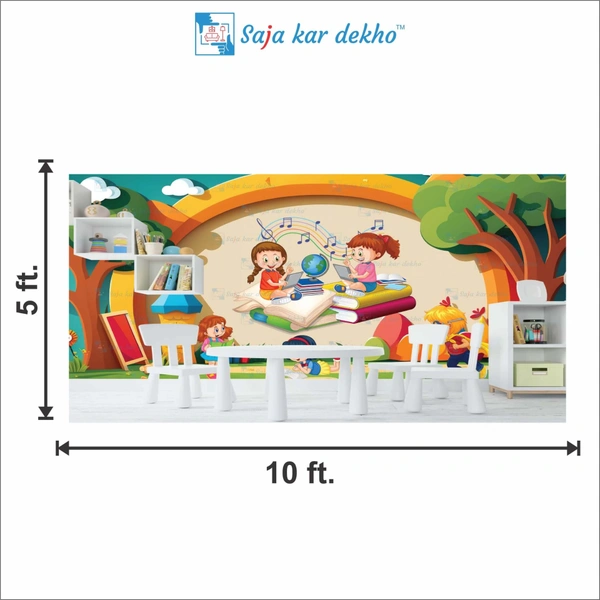 Saja kar dekho Wall Handing Wallpaper For Pre School | Picture High Quality Weather Resistant HD Wall Paper | 5 x 10 ft | - 5 x 10 ft