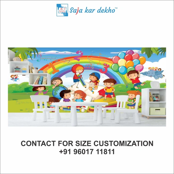 Saja kar dekho Wall Handing Wallpaper For Pre School | Picture High Quality Weather Resistant HD Wall Paper | 5 x 10 ft | - 5 x 10 ft
