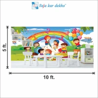 Saja kar dekho Wall Handing Wallpaper For Pre School | Picture High Quality Weather Resistant HD Wall Paper | 5 x 10 ft | - 5 x 10 ft