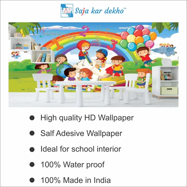 Saja kar dekho Wall Handing Wallpaper For Pre School | Picture High Quality Weather Resistant HD Wall Paper | 5 x 10 ft | - 5 x 10 ft