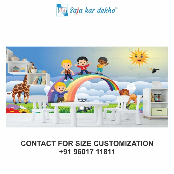 Saja kar dekho Wall Handing Wallpaper For Pre School | Picture High Quality Weather Resistant HD Wall Paper | 5 x 10 ft | - 5 x 10 ft