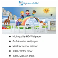 Saja kar dekho Wall Handing Wallpaper For Pre School | Picture High Quality Weather Resistant HD Wall Paper | 5 x 10 ft | - 5 x 10 ft