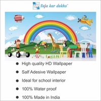 Saja kar dekho Wall Handing Wallpaper For Pre School | Picture High Quality Weather Resistant HD Wall Paper | 5 x 10 ft | - 5 x 10 ft