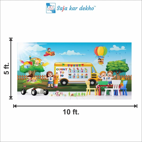 Saja kar dekho Wall Handing Wallpaper For Pre School | Picture High Quality Weather Resistant HD Wall Paper | 5 x 10 ft | - 5 x 10 ft