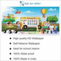 Saja kar dekho Wall Handing Wallpaper For Pre School | Picture High Quality Weather Resistant HD Wall Paper | 5 x 10 ft | - 5 x 10 ft