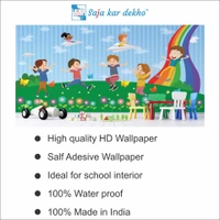 Saja kar dekho Wall Handing Wallpaper For Pre School | Picture High Quality Weather Resistant HD Wall Paper | 5 x 10 ft | - 5 x 10 ft