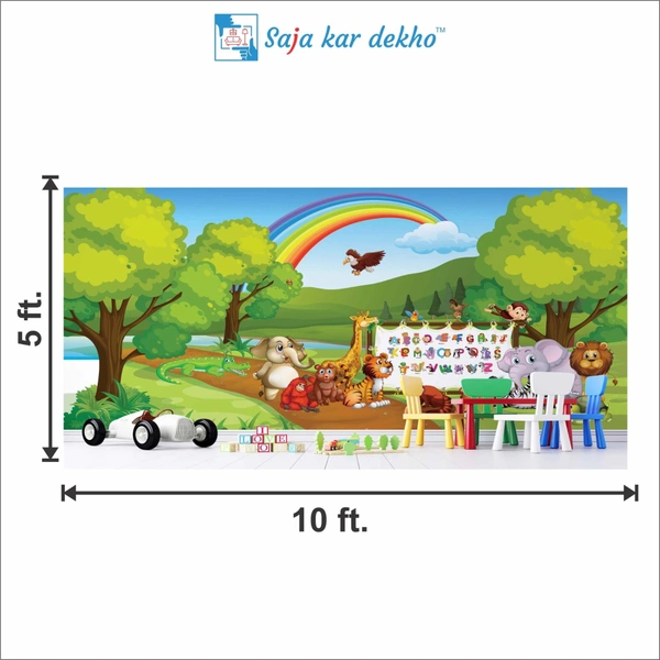 Saja kar dekho Wall Handing Wallpaper For Pre School | Picture High Quality Weather Resistant HD Wall Paper | 5 x 10 ft | - 5 x 10 ft