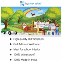 Saja kar dekho Wall Handing Wallpaper For Pre School | Picture High Quality Weather Resistant HD Wall Paper | 5 x 10 ft | - 5 x 10 ft