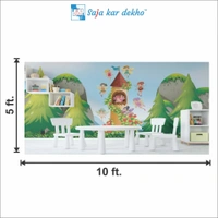 Saja kar dekho Wall Handing Wallpaper For Pre School | Picture High Quality Weather Resistant HD Wall Paper | 5 x 10 ft | - 5 x 10 ft