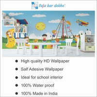 Saja kar dekho Wall Handing Wallpaper For Pre School | Picture High Quality Weather Resistant HD Wall Paper | 5 x 10 ft | - 5 x 10 ft
