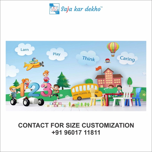 Saja kar dekho Wall Handing Wallpaper For Pre School | Picture High Quality Weather Resistant HD Wall Paper | 5 x 10 ft | - 5 x 10 ft