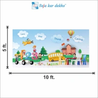 Saja kar dekho Wall Handing Wallpaper For Pre School | Picture High Quality Weather Resistant HD Wall Paper | 5 x 10 ft | - 5 x 10 ft