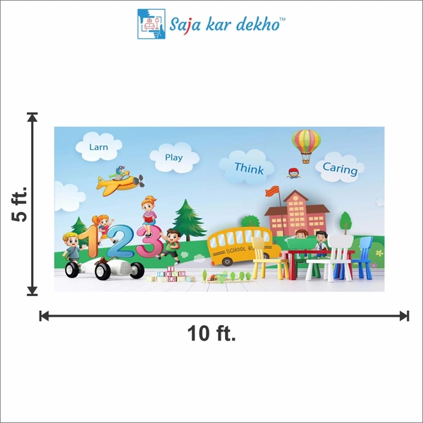 Saja kar dekho Wall Handing Wallpaper For Pre School | Picture High Quality Weather Resistant HD Wall Paper | 5 x 10 ft | - 5 x 10 ft