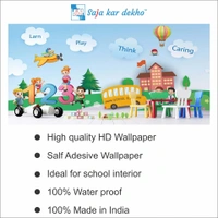 Saja kar dekho Wall Handing Wallpaper For Pre School | Picture High Quality Weather Resistant HD Wall Paper | 5 x 10 ft | - 5 x 10 ft