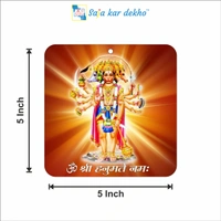 Shree Panchmukhi Hanumanji Acrylic Wall Frame Main Door Vastu Dosh Rectification Remedy of Home, Office and Factory - 5 x 5 inch
