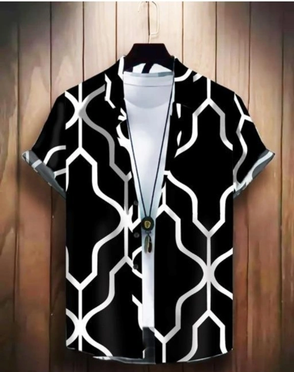 Black Printed Shirt For Men 