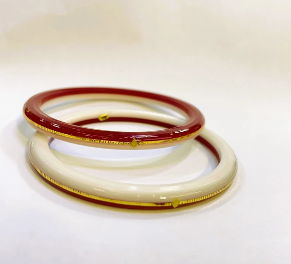 R/W HUID HALLMARK 916 22KT GOLD POLA BADHANO BANGLES VIRAL POLA (LAMINATED) 1 PAIR APPROX. WGT: 0.250 GM WITH PURITY SMART CARD