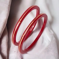 TRJ MAHALAXMI RED POLA EXTRA LITES HUID HALLMARK 916 22KT GOLD POLA BADHANO BANGLES (LAMINATED) 1 PAIR APPROX. WGT: 0.085 GM. (NON EXCHANGEABLE) WITH PURITY SMART CARD - 28 (2/8)